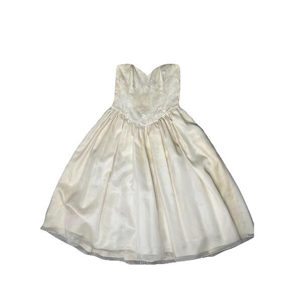 New Vintage Gunne Sax Jessica McClintock Strapless Sweetheart Bow Dress Sz 13/14 - Picture 1 of 13